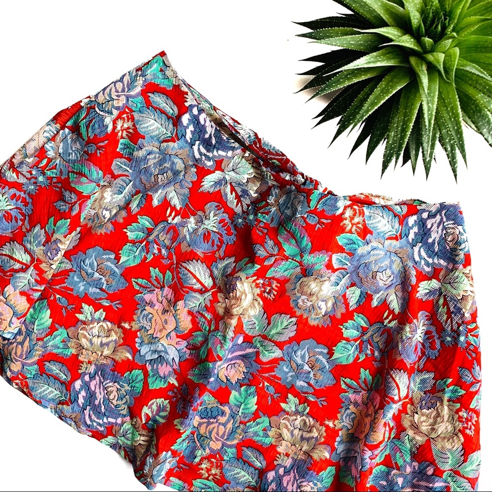 Lucca Couture Red Floral Print Mini Skirt